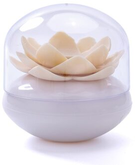 Prachtige Lotus Vorm Wattenstaafje Doos Met Stofkap Draagbare Wattenstaafje Houder Tandenstoker Opslag Tandenstokers Houder 01