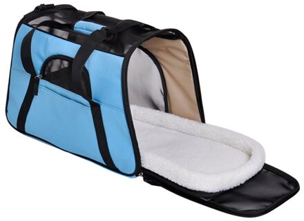 Prachtige Reistas Draagbare Comfort Te Reinigen Veilig Duurzaam Tas Huisdier Uitje Draagtas Ademend Hond Kooi Blauw