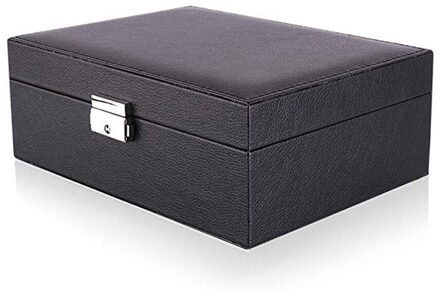 Prachtige Sieraden Doos Vrouwen Lederen Verpakking Ketting Ringen Oorbellen Armband Organizer Display Geschenkdozen Case zwart