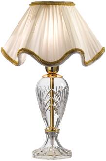 Prachtige tafellamp Belle Epoque, 48 cm wit, glanzend goud, transparant