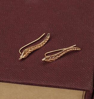 Prachtige Vintage Sieraden Plated Gold Oorbellen Veer Oorbellen Mooie Leaf Moderne Vrouwelijke Sieraden Verklaring Oorbellen Goud-kleur