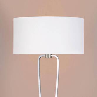 Prachtige vloerlamp PARIS in nikkel geborsteld nikkel, wit