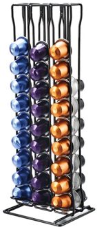 Practical Coffee Capsule Holder Coffee Pod Holder Tower Stand For 60 Nespresso Capsules Storage Capsulas Shelve zwart