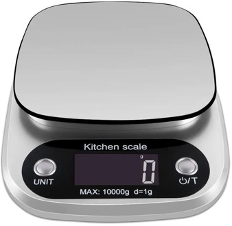 Practical Digital Kitchen Scale Multifunction Food Scale 22 lb 10 kg Silver Stainless Electronic scale