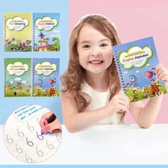 Practice Copybook Thick Paper English Children Early Learning Sank Magic Practice English Version Of Dent-free Copybook