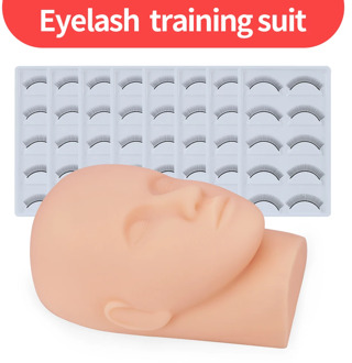 Practice False Eyelashes Silicone Mannequin Model Head Training Set Eyelash Extension Grafted Lashes for Beginners Teaching