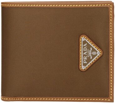 Prada Bruine Stoffen Portemonnee