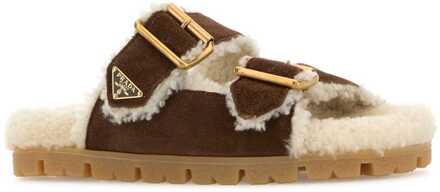 Prada Bruine Suède Slippers - EU 39