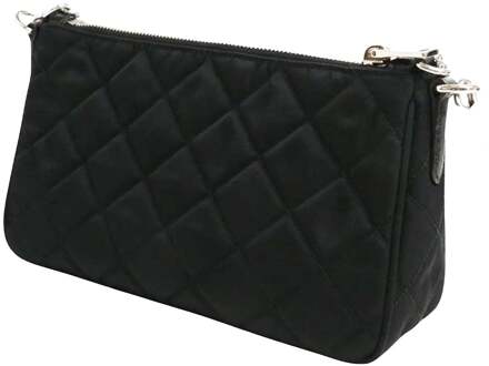 Prada gewatteerde schoudertas met ketting Zwart