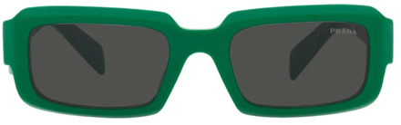 Prada Groene vierkante acetaat zonnebril Prada , Green , Unisex - 54 MM