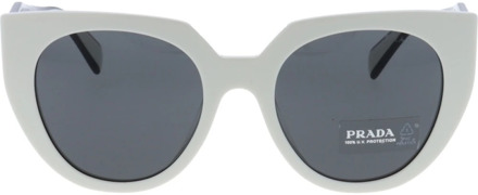 Prada Iconische zonnebril met uniforme lenzen Prada , White , Dames - 52 MM