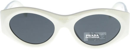 Prada Iconische zonnebril voor vrouwen Prada , White , Dames - 53 MM