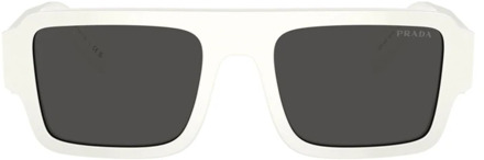 Prada Mannen vierkante acetaat zonnebril in wit Prada , White , Heren - 53 MM