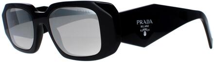 Prada PR17WS 1AB2B0 zwart lichtgrijs spiegelzilver zonnebril