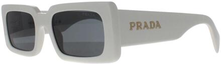 Prada Rechthoek Dames Talk Donkergrijs PRA07S Wit - One Size