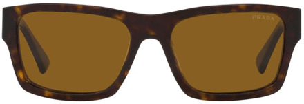 Prada Rechthoekige zonnebril met schildpad montuur en bruine lenzen Prada , Brown , Unisex - 56 MM