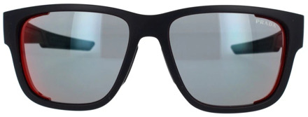 Prada Sportieve en stijlvolle zonnebril met donkergrijze lenzen Prada , Black , Unisex - 59 MM