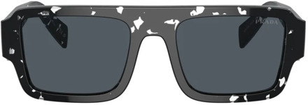 Prada Vierkante Acetaat zonnebril in zwart schildpad Prada , Black , Heren - 53 MM