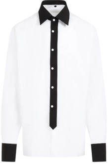Prada Witte Katoenen Overhemd met Zwarte Accenten Prada , White , Heren - L,S