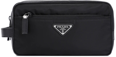 Prada Zwarte Beauty Case Accessoires Noos Prada , Black , Heren - ONE Size