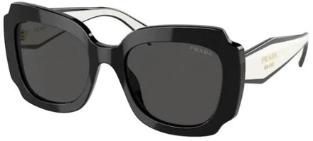 Prada Zwarte Frame Zonnebril voor Vrouwen Prada , Black , Dames - 52 MM