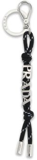 Prada Zwarte Gerecycleerde Polyamide Sleutelhanger - One Size
