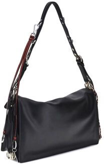 Prada Zwarte Kalfsleer Bos Taurus Schoudertas