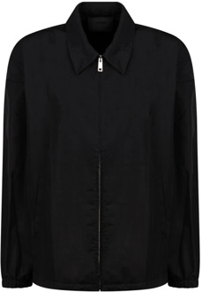 Prada Zwarte Overhemdjasje Poplin Textuur Prada , Black , Heren - L,M,S