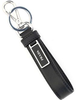 Prada Zwarte RVS Sleutelhanger - One Size