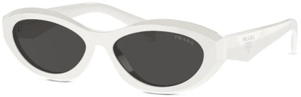 Prada Zwarte zonnebril voor dagelijks gebruik Prada , White , Dames - 55 MM