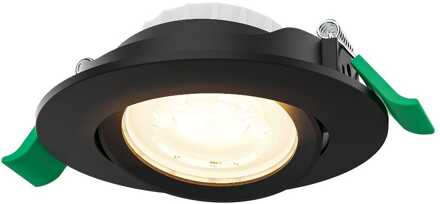 Prado Dimbare LED Inbouwspot - 6 Watt 570 lumen - CCT Lichtkleur Instelbaar 2700K/4000K/6000K - Lage inbouwdiepte 27mm - Rond - Kantelbaar - IP20 voor binnen - Zwart