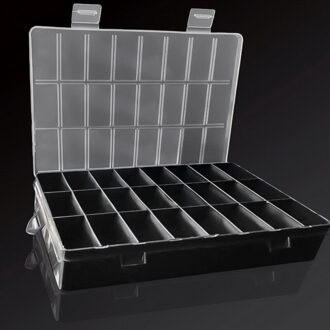 Praktische 24 Grids Compartiment Plastic Opbergdoos Sieraden Earring Bead Schroef Houder Case Display Organizer Container zwart