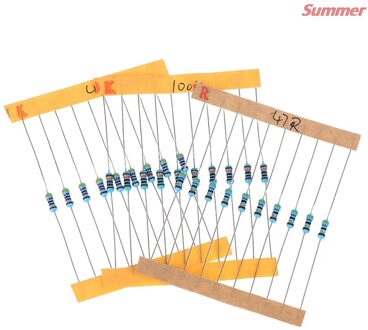 Praktische 300 Stks/set Metalen 30 Soorten 1/4W Weerstand 1% Film Weerstand Pak Diverse Kit 1K 10K 100K 220ohm 1M Weerstanden 300 Stuks