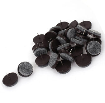 Praktische 30Pcs Tafel Been Floor Vilt Pad Skid Glide Nail Protectors 28Mm Dia Bruin
