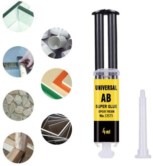 Praktische 4Ml Epoxyhars Ab Gom Sterke Lijm Vloeibare Lijm Voor Reparatie Metalen Plastic Hout Glas Keramiek T8NA