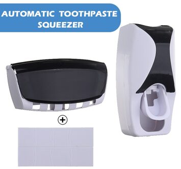 Praktische Automatische Tandpasta Dispenser & 5 Tandenborstelhouder Bad Set Wandmontage Tandpasta Knijper Badkamer Benodigdheden Abs
