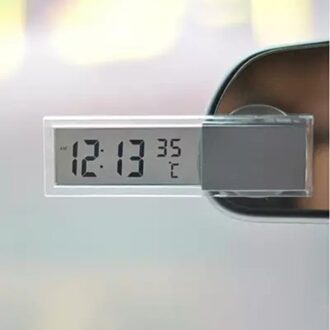 Praktische Digitale Lcd Auto Thermometer Temperatuur Meter Voorruit Achteruitkijkspiegel Zuig Voertuig Auto Instrument