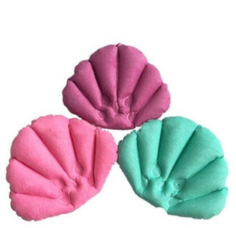 Praktische Draagbare Zachte Home Spa Opblaasbaar Bad Kussen Cups Shell Vormige Hals Bad Kussen