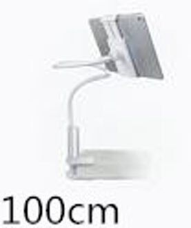 Praktische Flexibele Draaien Lange Arm Luie Telefoon Houder Tablet Mount Bracket Stand Houder Voor Bureau Bed Clip Voor Kantoor thuis 100cm wit