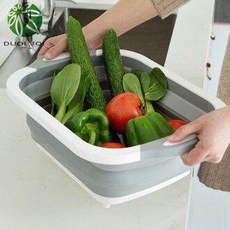 Praktische Fruit Groenten Wassen Theepot Opvouwbare Vergiet Multifunctionele Vouwen Afvoer Mand Keuken Opslag Mand