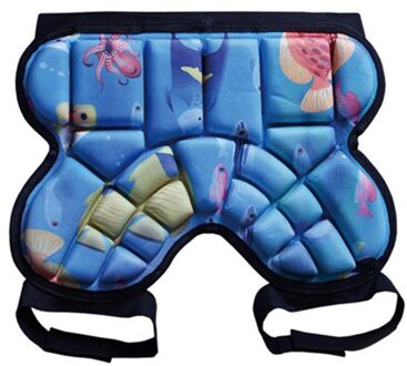 Praktische Gewatteerde Ski Snowboard Hip Billen Beschermende Broek Apparatuur Dikke Kids Heupkussen Butt Gewatteerde Shorts Blauw