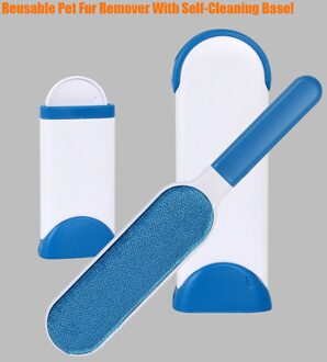 Praktische Handheld Pet Hair Remover Reizen Thuisgebruik Magic Lint Dust Brush Kleren Schoonmaken Haar Remover Blauw