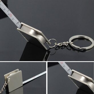 Praktische Intrekbare Duurzaam Sleutelhanger Stevige Vierkante Meetlint Pull Heerser Compact Diy Werk Dual Gebruik Gauging Tool