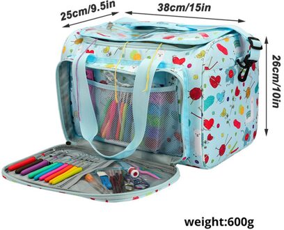 Praktische Klassieke Textuur Borduren Opbergtas Multi-Functionele Duurzaam Haaknaalden Draad Garen Organizer Houder AC227-C4