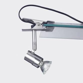 Praktische klemlamp ALICE gesatineerd nikkel