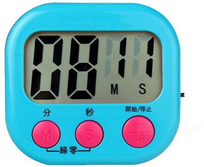 Praktische Koken Timer Wekker LCD Digitale Keuken Countdown Magnetische Timer Stand Koken Timer Count Keuken Gadgets 7Z Blauw