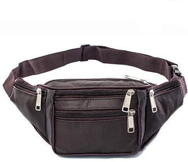 Praktische Lederen Riem Tas Mannen Stad Wandelen Essentiële Riem Tas Draagbare Rits Multifunctionele Mobiele Telefoon Zak koffie