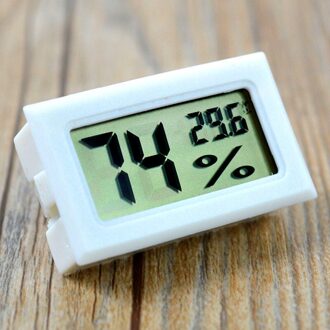 Praktische Mini Digitale Lcd Indoor Handig Temperatuur Hygrometer Sensor Vochtigheid Meter Thermometer Hygrometer Gauge wit