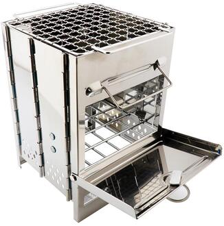 Praktische Mini Koken Picknick Outdoor Barbecue Kachel Draagbare Lichtgewicht Roestvrij Staal Hout Brandende Camping Vouwen Grill 7 Old stijl