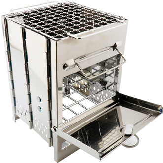 Praktische Mini Koken Picknick Outdoor Barbecue Kachel Draagbare Lichtgewicht Roestvrij Staal Hout Brandende Camping Vouwen Grill